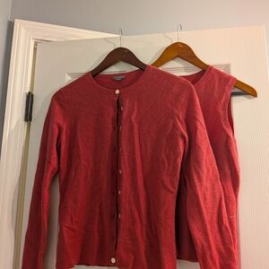 Ann Taylor Classic Red Cardigan Sweater